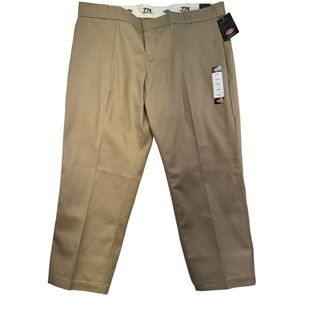 Dickies 774 Original Fit Low-Rise Straight Leg Work Pants Size 24RG Khaki Easy-C